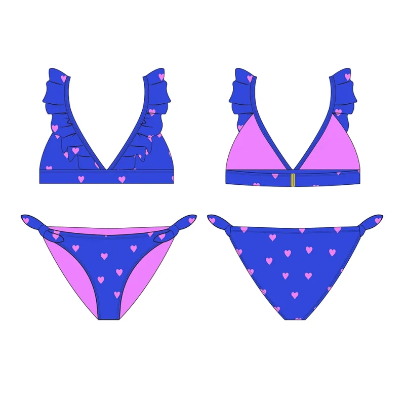 Free Design UV Protected Kids Swimsuit Girl's Beachwear Customizable Bikini for Toddlers and Children