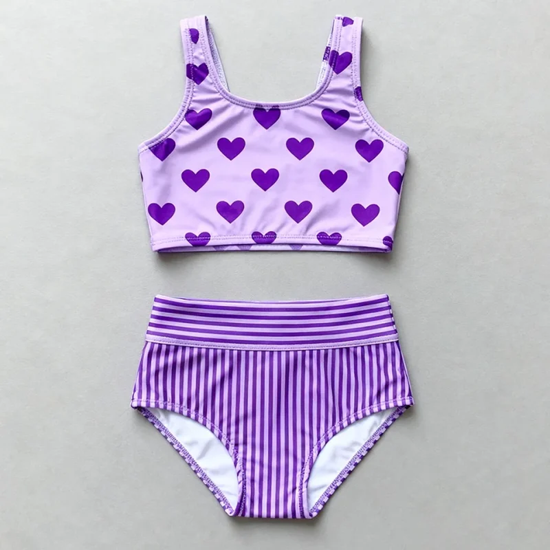 OEKO TEX Baby Girl Beach Clothes Two Piece Bikini Set children swim suit custom manufacturer swimwear for summer