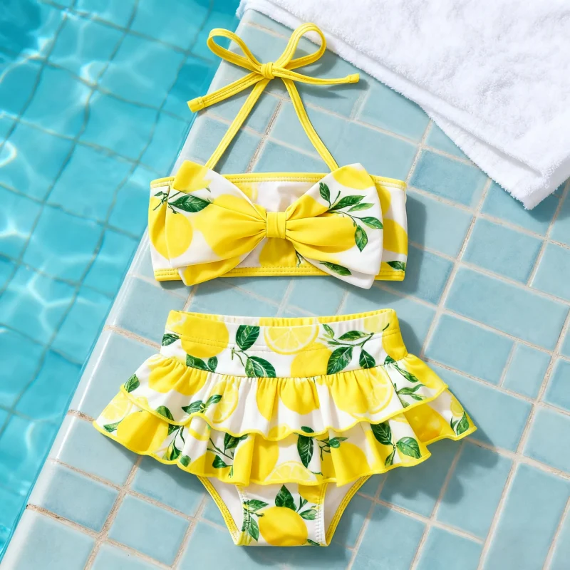 Hot Sexy Korean Style Custom Swimwear for Girls for Baby Girls and Teens with Eye-catching Print Pattern