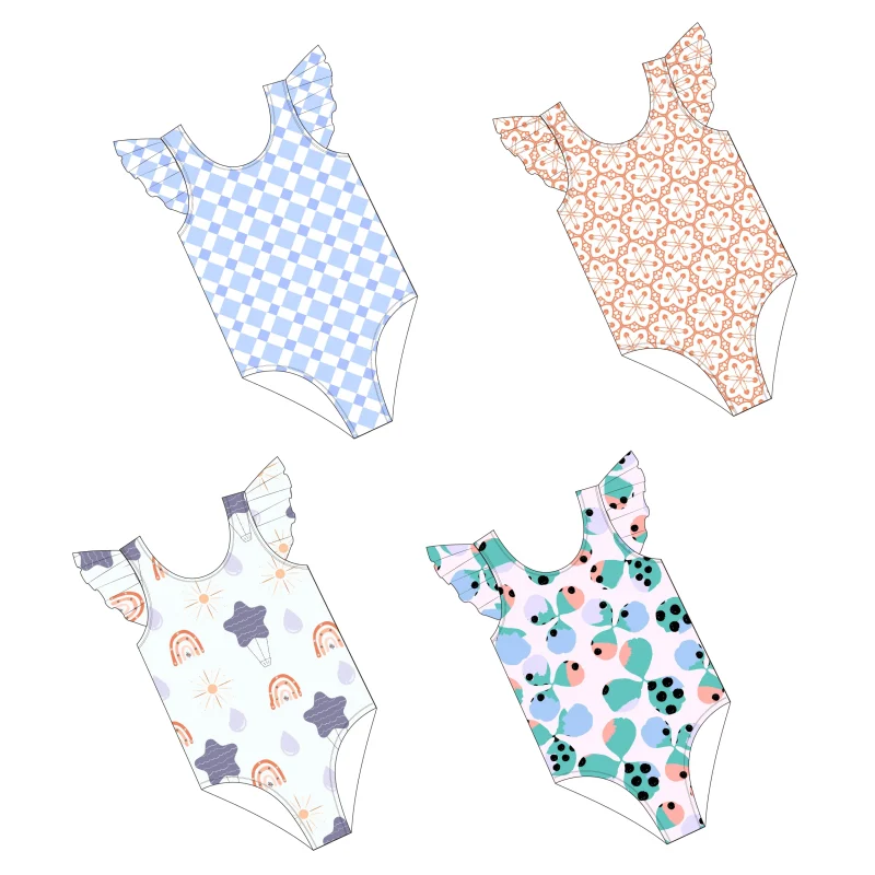 FIELD BALANCE Oeko Tex Certified Custom Swim Kids One Piece Swimsuit Beautiful Little Girls Swimwear