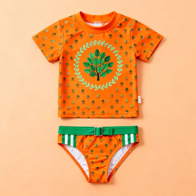 OEKO TEX Certified UV Protected Summer Beach Two-Piece Swimwear for Girls Baby Eco-Friendly Customized Color Size