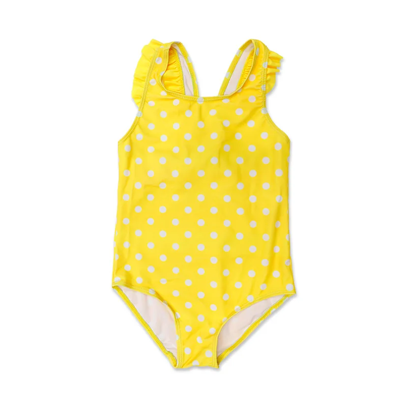 Oeko Tex Girls Clothing Swimwear Customizable Children One Piece Swimsuits Kids Swimming Suit With Ruffles