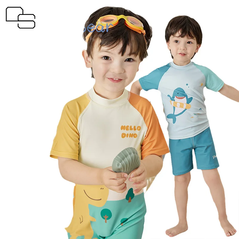 Custom Ins Hot Selling Children Swim Wear Boys 3 Piece Bathing Suits Swimming Wear Kids Beach Surfing Swimsuit With Zipper