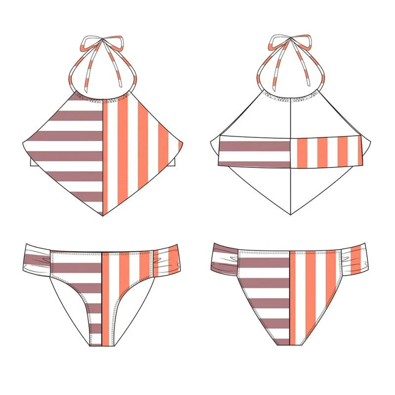 OEKO TEX Kids UV Swimsuit Girls Swimwear Beachwear 2 Pice Bikini Set Summer Children Swimming Suits