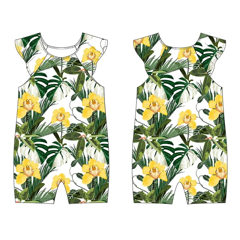 OEKO TEX Custom Floral Print Children Girl Swimwear Manufacturer Kids Bathing Suits One Piece Swimsuit for Beach Parties