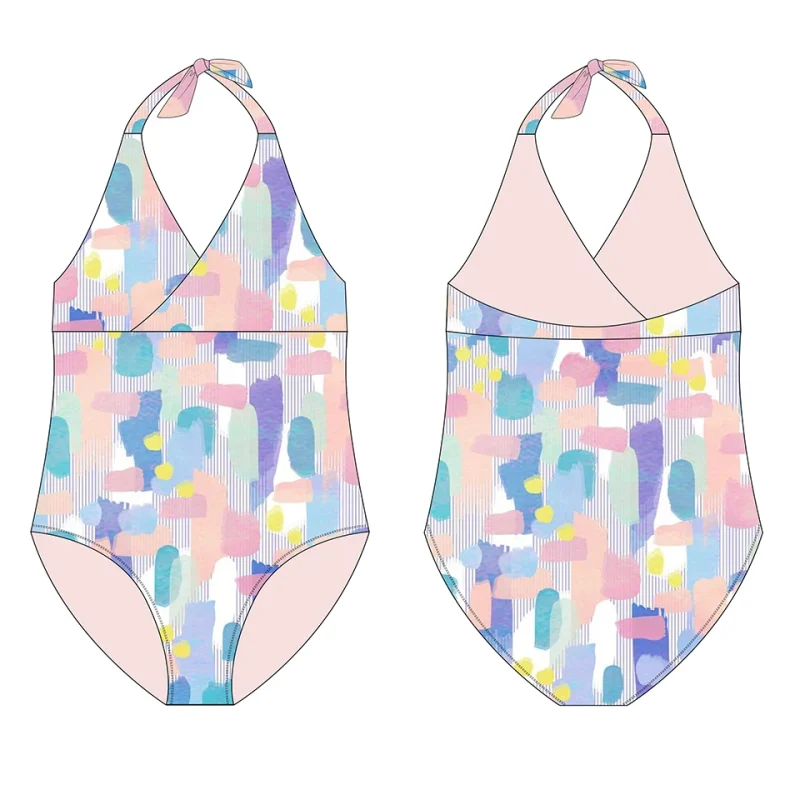 OEKO TEX Eco Friendly Girl One Piece Swimsuit Repreve Swimwear Beachwear Summer Upf 50 Swim Suit for the Pool