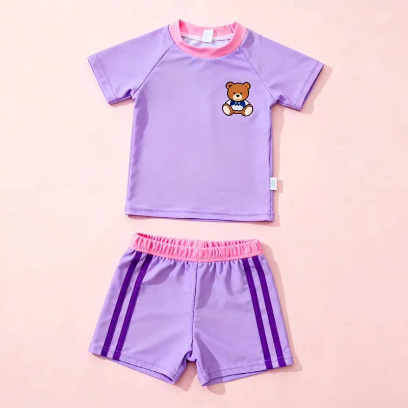 OEKO TEX Girls Swimsuit Customization Uv Protected Summer Beach Two Piece Swimwear Baby Bathing Suit for Outdoor Activities