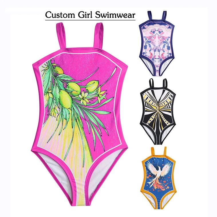 OEKO TEX Uv protection Swimsuit Kids Swimming Costumes Bathing Suit Girl Beach Vacation One Piece Swimwear