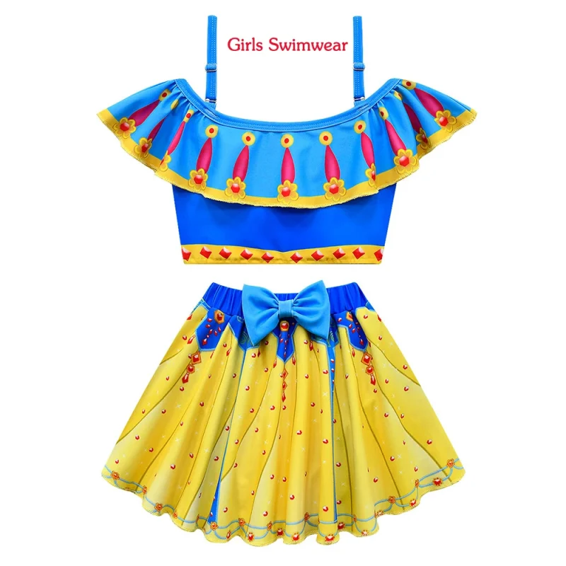 Oeko Tex Recycled Fabric Swimwear UPF 50 Children Bikini Girls Swimwear Beachwear Kids Swimming Suit with Skirt