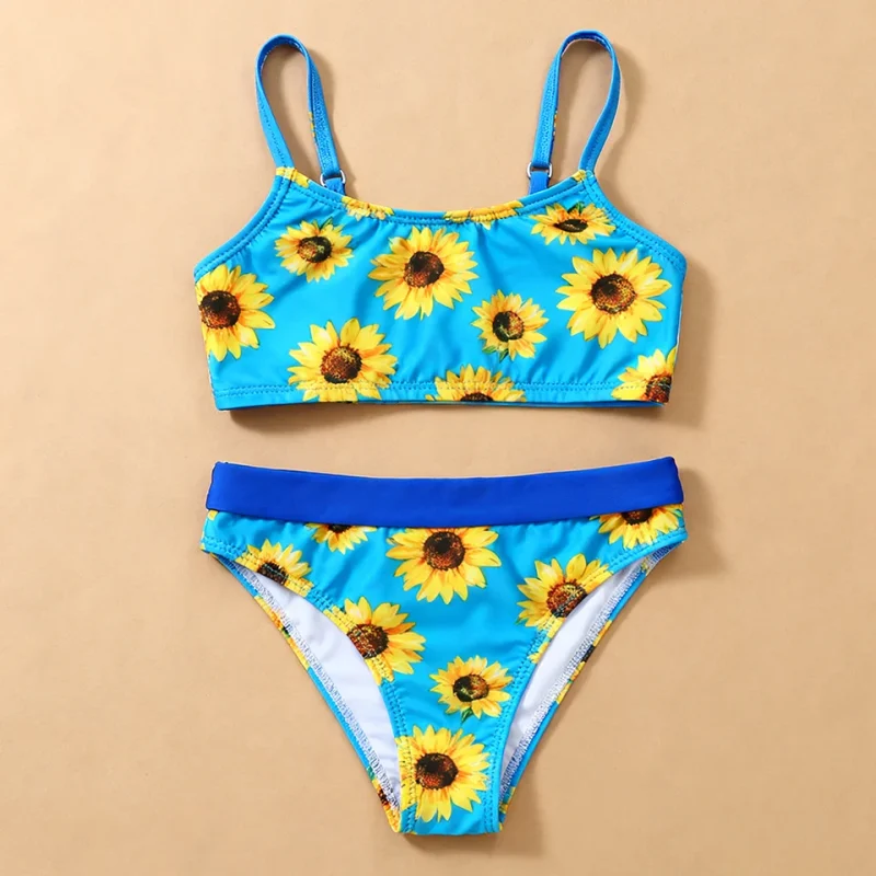 OEKO TEX Toddler Girl Swimsuit Swimwear Floral Quick Dry Beach Wear Two Piece Bikini Set for Summer Fun