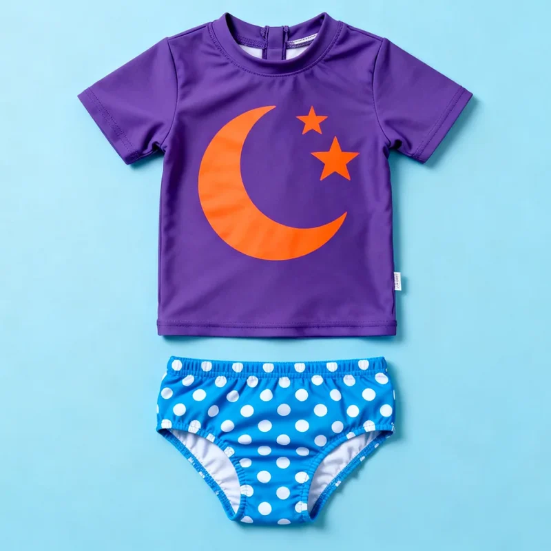 OEKO TEX Wholesale Baby Girl Swimwear Eco-Friendly Sustainable Spandex/Polyester Breathable Soft Swim Suit for Child Beach Use